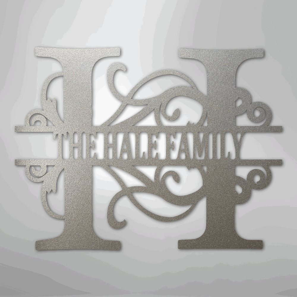 Split Letter Monogram - Steel Sign - Giftinum