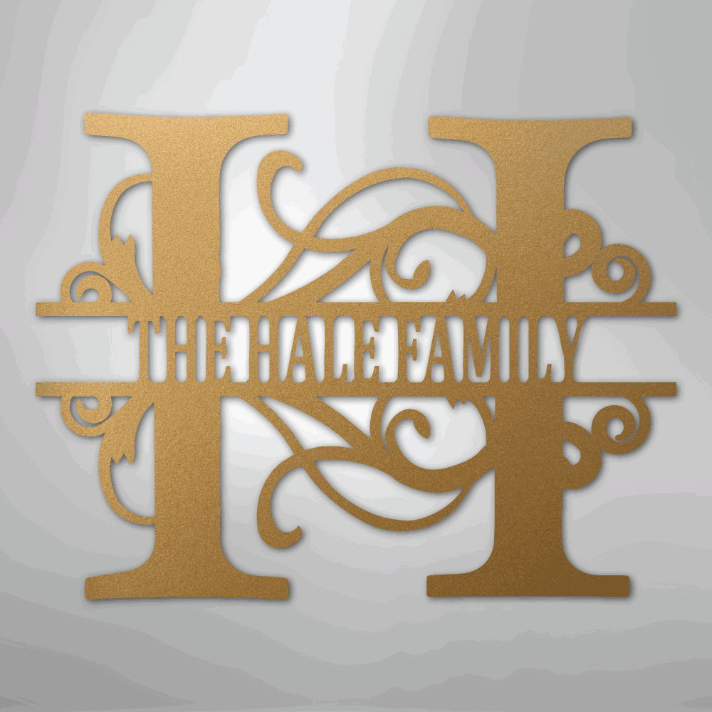Split Letter Monogram - Steel Sign - Giftinum