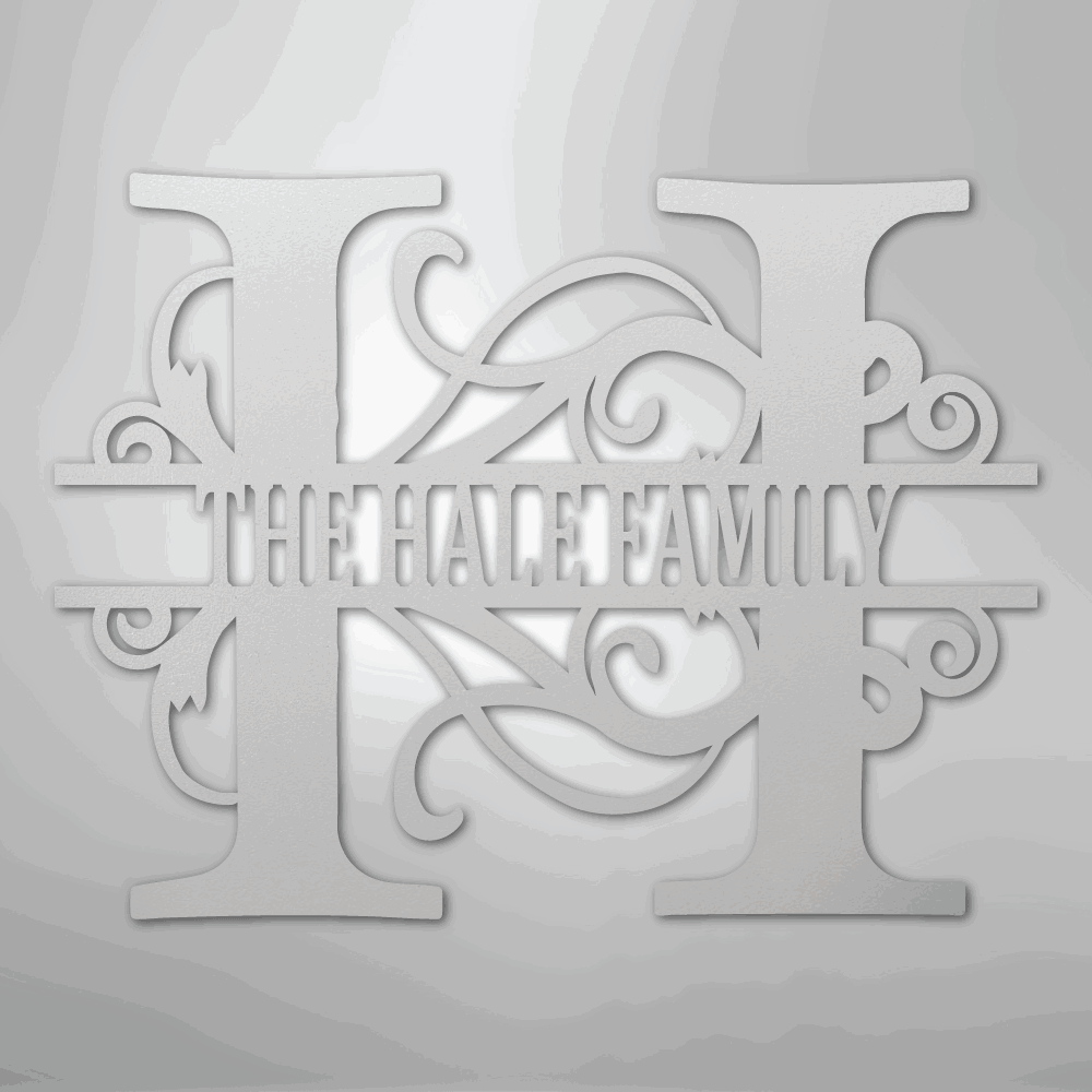 Split Letter Monogram - Steel Sign - Giftinum