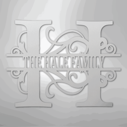 Split Letter Monogram - Steel Sign - Giftinum