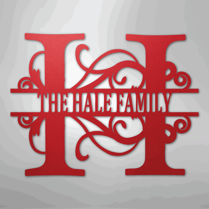 Split Letter Monogram - Steel Sign - Giftinum