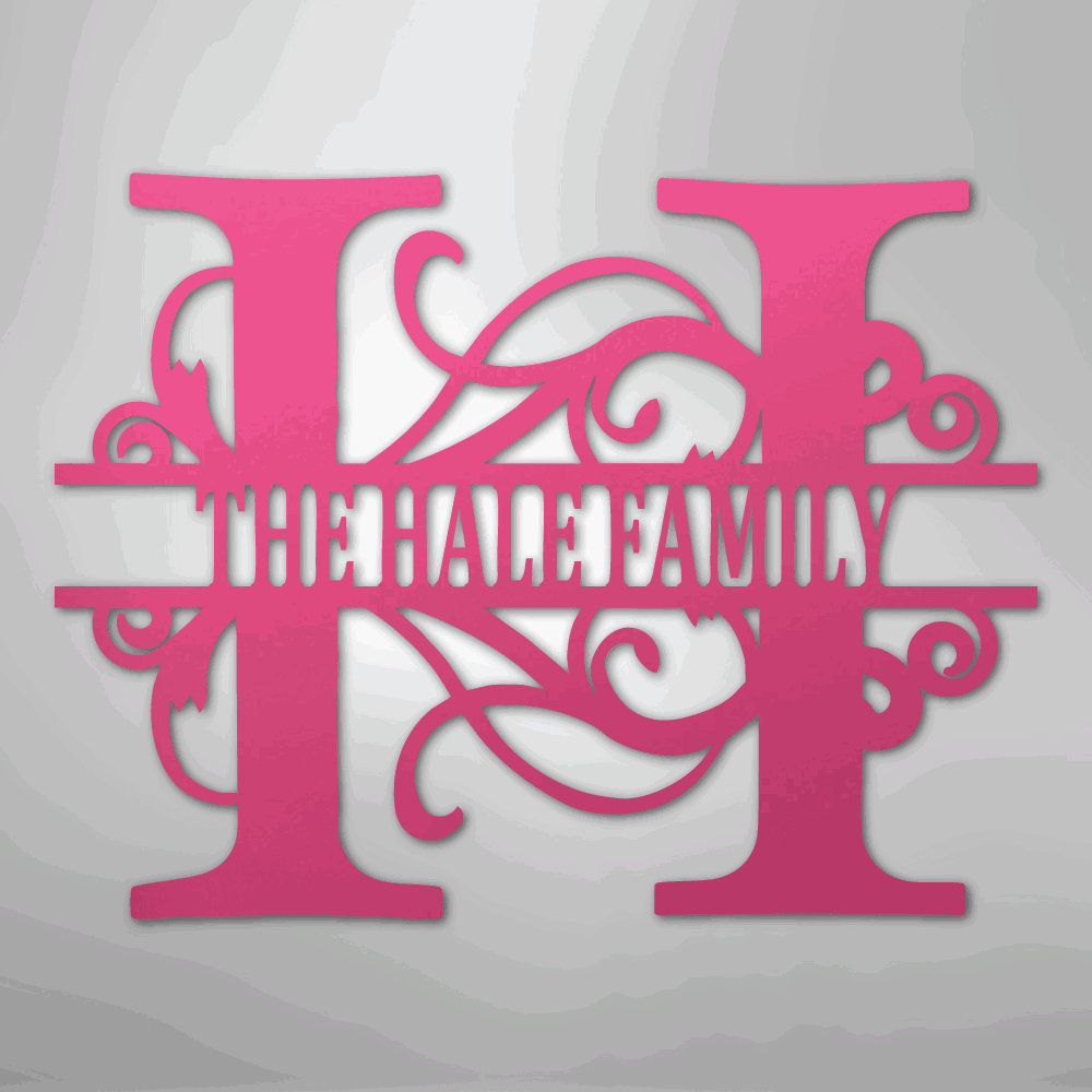 Split Letter Monogram - Steel Sign - Giftinum