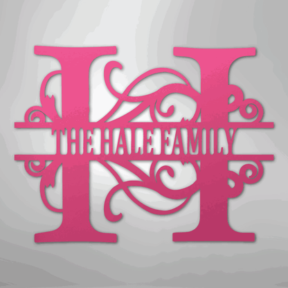 Split Letter Monogram - Steel Sign - Giftinum