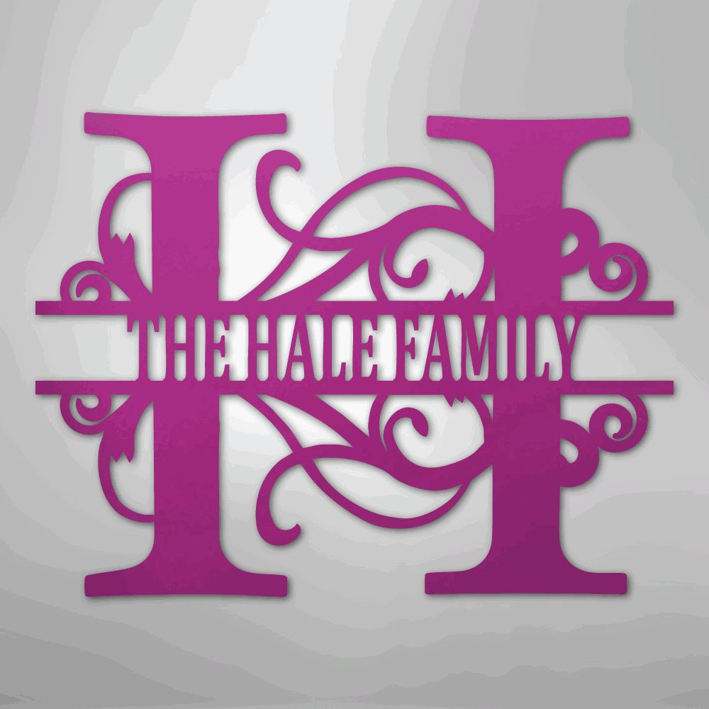 Split Letter Monogram - Steel Sign - Giftinum