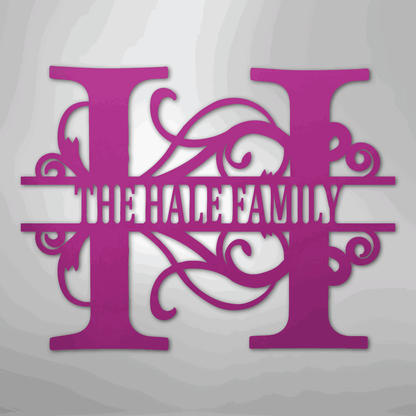 Split Letter Monogram - Steel Sign - Giftinum