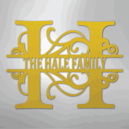 Split Letter Monogram - Steel Sign - Giftinum