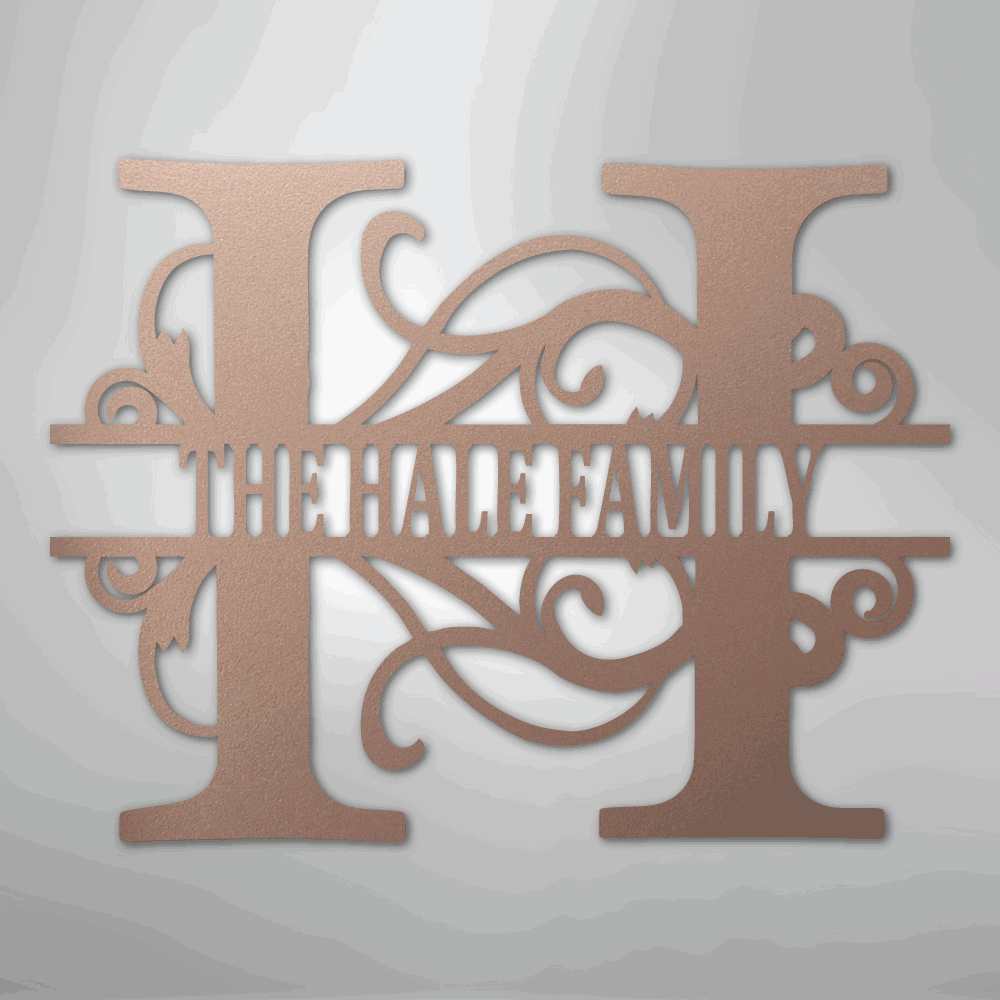 Split Letter Monogram - Steel Sign - Giftinum