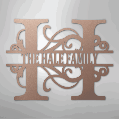 Split Letter Monogram - Steel Sign - Giftinum