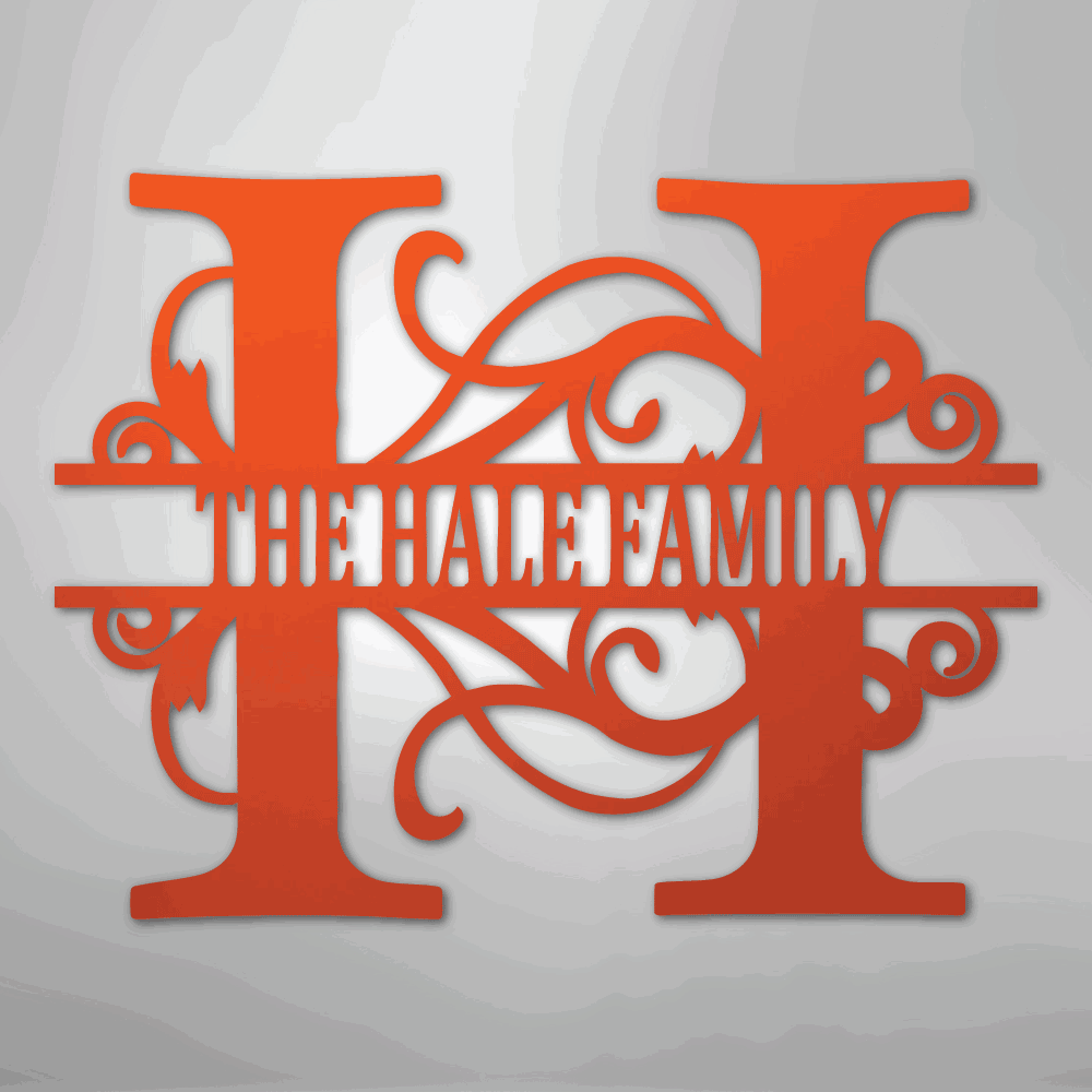 Split Letter Monogram - Steel Sign - Giftinum