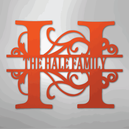 Split Letter Monogram - Steel Sign - Giftinum