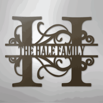 Split Letter Monogram - Steel Sign - Giftinum