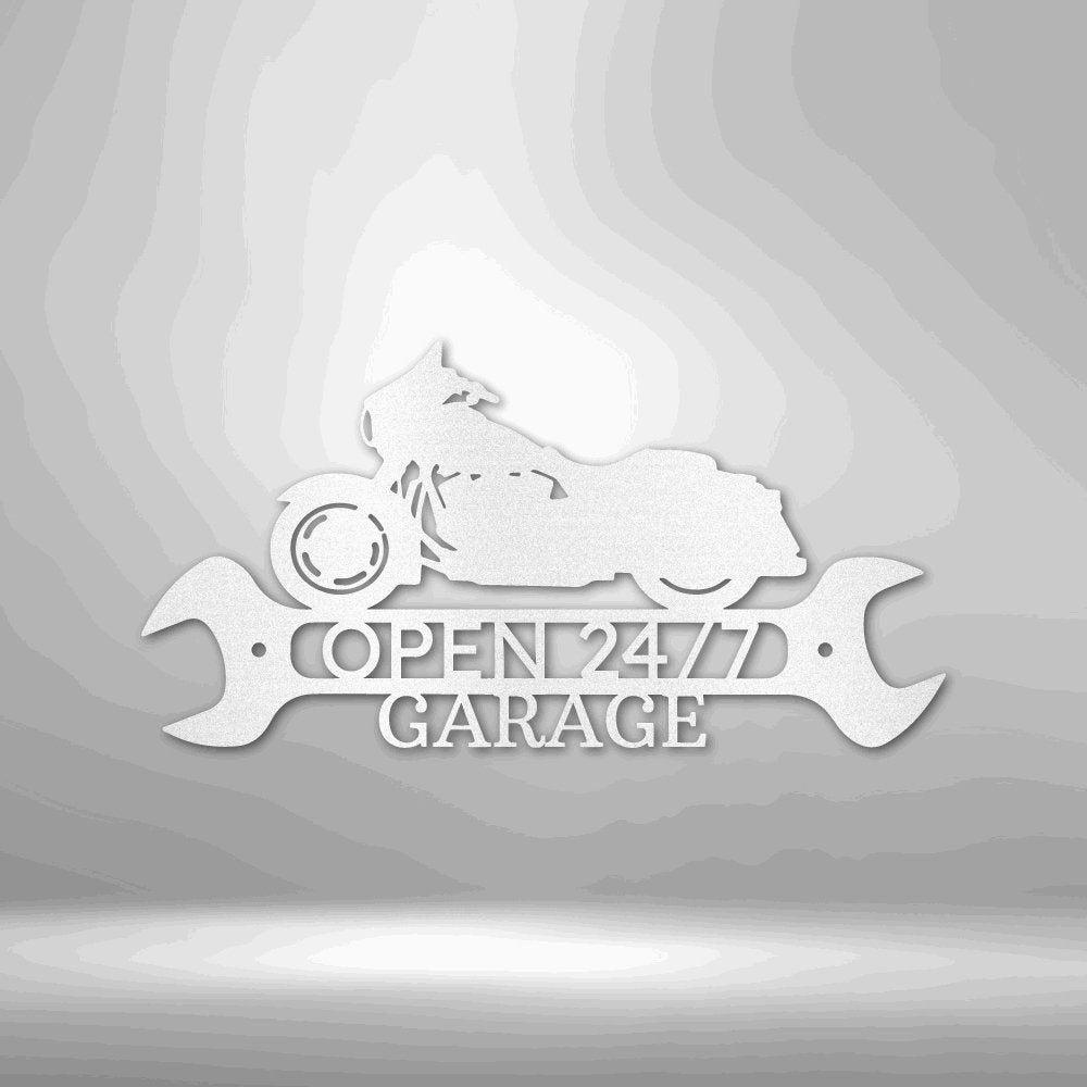 Street Glide Shop Monogram - Steel Sign White / 12" Custom Giftinum