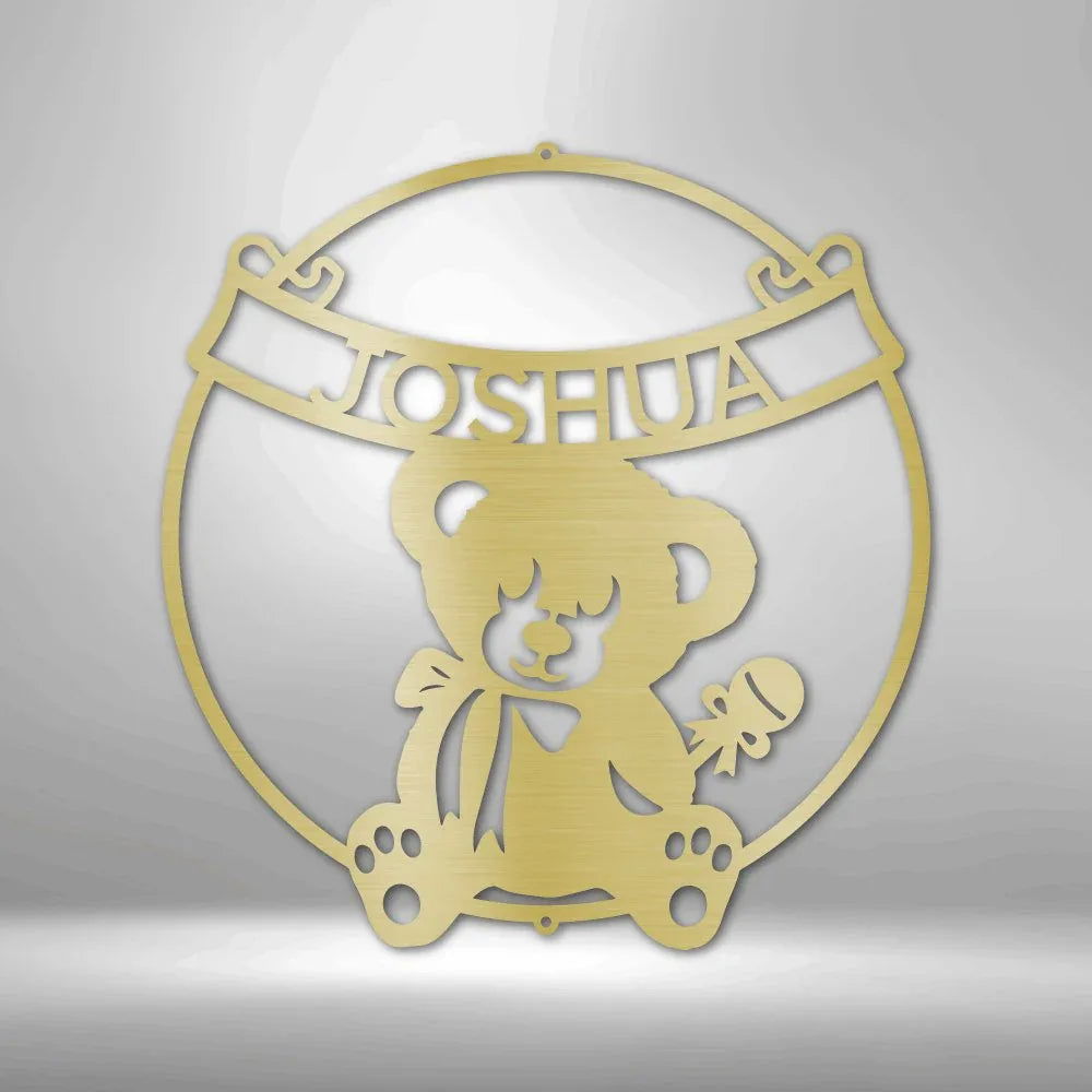 Teddy Banner Monogram - Steel Sign - Giftinum