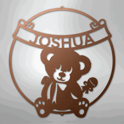 Teddy Banner Monogram - Steel Sign - Giftinum