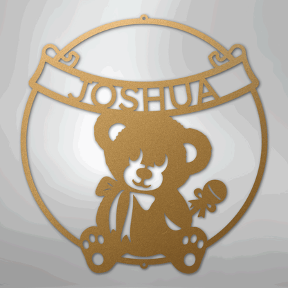 Teddy Banner Monogram - Steel Sign - Giftinum