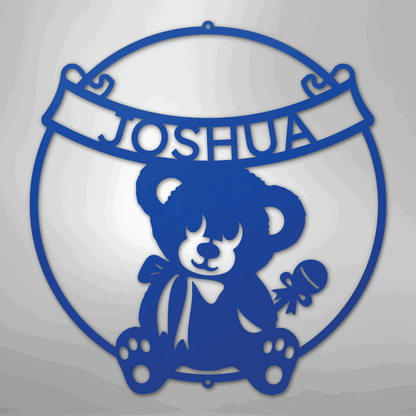 Teddy Banner Monogram - Steel Sign - Giftinum