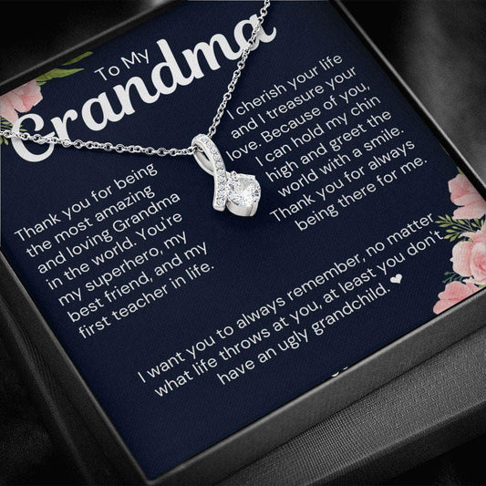 Thank you for being the most amazing - Grandma Necklace - Giftinum