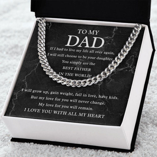 The Best Father In The World Cuban Link Chain - Giftinum