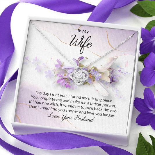 The day I met you - Wife Necklace 14K White Gold Finish / Two-Toned Box Jewelry Giftinum