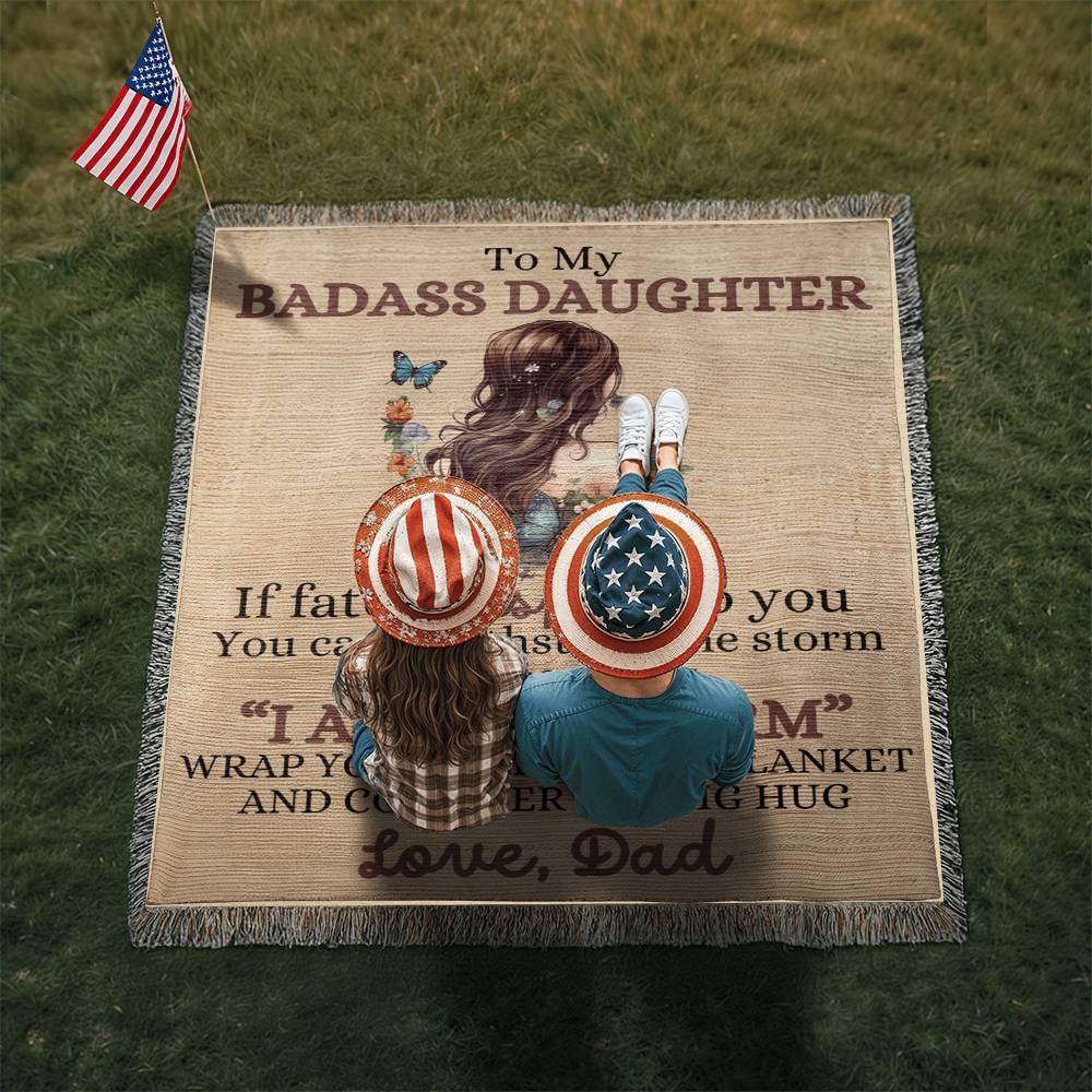 To Badass Daughter Blanket From Dad - I am the storm - Giftinum