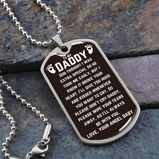 To Dad From Baby Angel Dog Tag - God though I was special - Giftinum