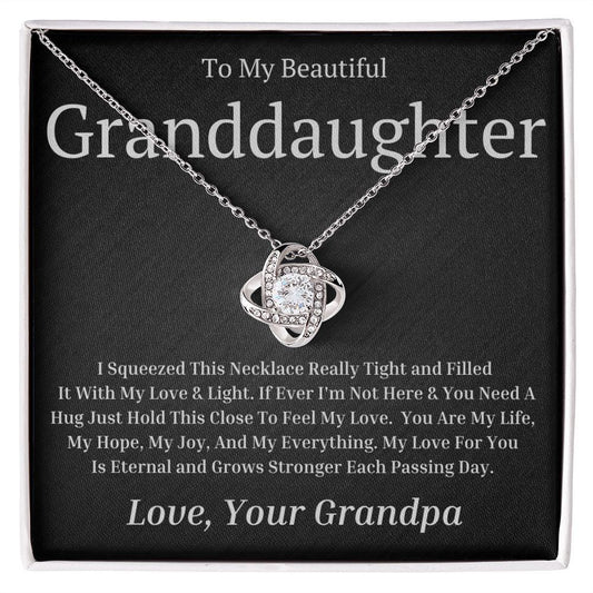 To Granddaughter from Grandpa Love Knot Necklace - I squeezed this Necklace - Giftinum