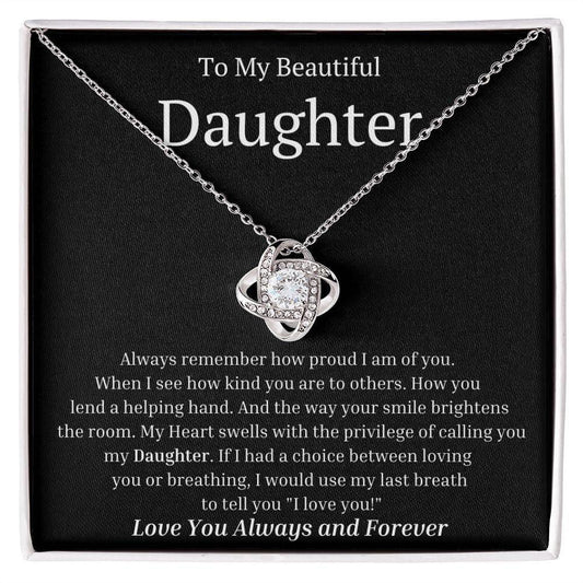 To My Beautiful Daughter - Always remember how proud 14K White Gold Finish / Standard Box Jewelry Giftinum