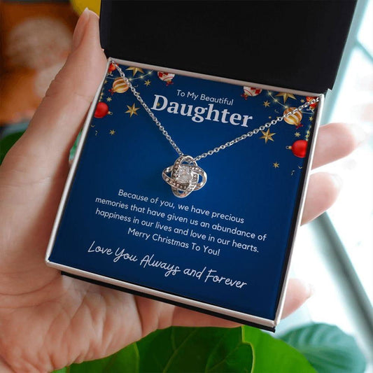 To My Beautiful Daughter - Because of you 14K White Gold Finish / Two-Toned Box Jewelry Giftinum