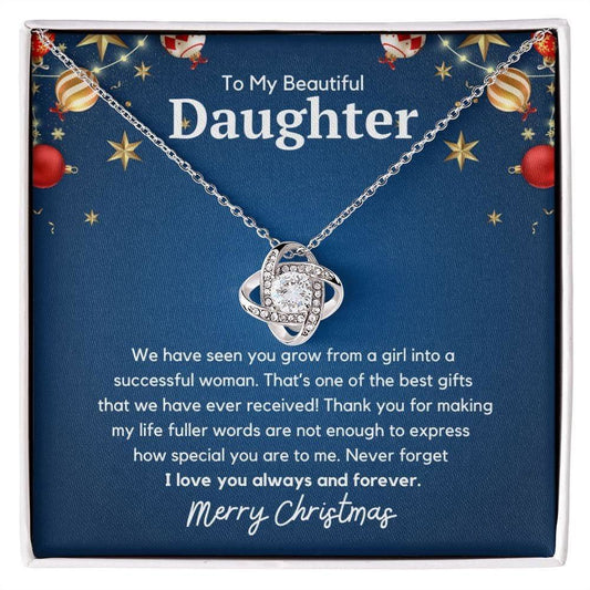 To My Beautiful Daughter Christmas Gift- We have seen you grow 14K White Gold Finish / Two-Toned Box Jewelry Giftinum