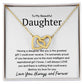 To My Beautiful Daughter Interlocking Necklace - Having daughter like you Polished Stainless Steel & Rose Gold Finish / Two-Toned Box Jewelry Giftinum