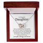 To My Beautiful Daughter Interlocking Necklace - Having daughter like you Polished Stainless Steel & Rose Gold Finish / Two-Toned Box Jewelry Giftinum