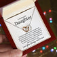 To My Beautiful Daughter Interlocking Necklace - Having daughter like you Polished Stainless Steel & Rose Gold Finish / Mahogany Luxury Box w/LED Jewelry Giftinum