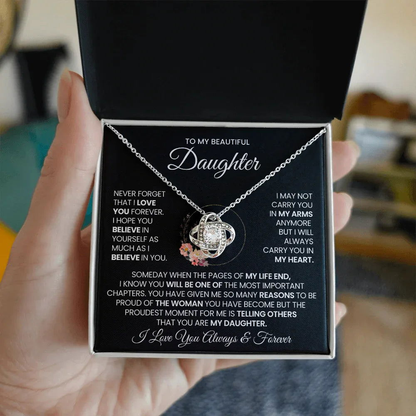 To My Beautiful Daughter Necklace - Never Forget That I Love You - Giftinum