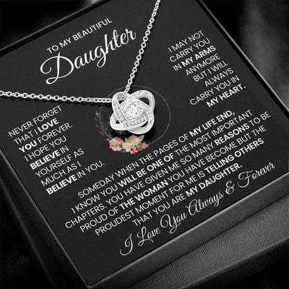 To My Beautiful Daughter Necklace - Never Forget That I Love You - Giftinum