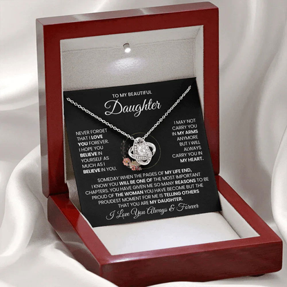 To My Beautiful Daughter Necklace - Never Forget That I Love You - Giftinum