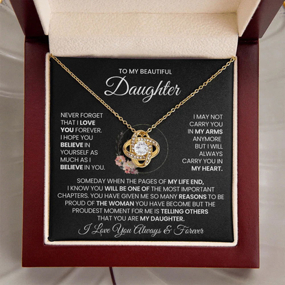 To My Beautiful Daughter Necklace - Never Forget That I Love You - Giftinum