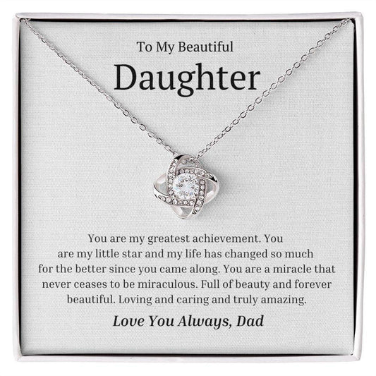 To My Beautiful Daughter gift from Dad - You are my greatest achievment 14K White Gold Finish / Two-Toned Box Jewelry Giftinum