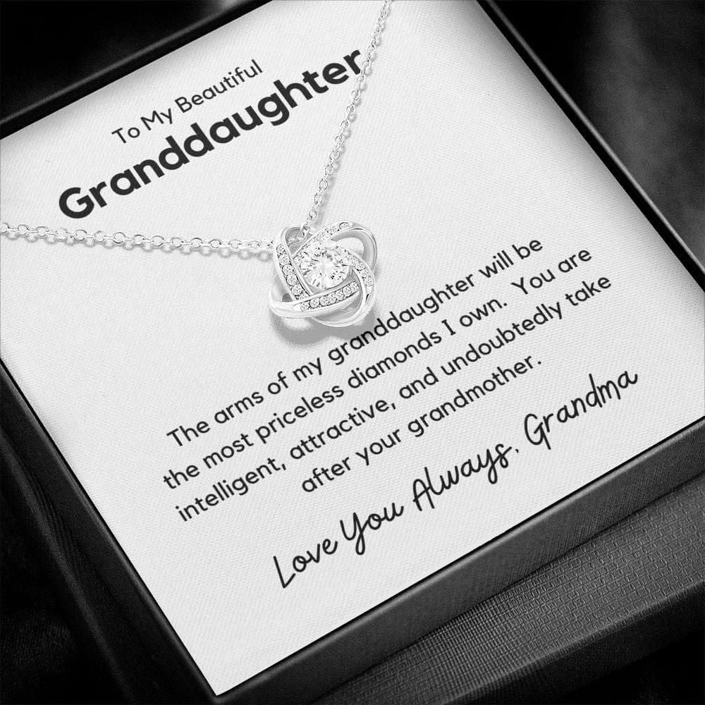 To My Beautiful Granddaughter - the arms of my granddaughter 14K White Gold Finish / Two-Toned Box Jewelry Giftinum