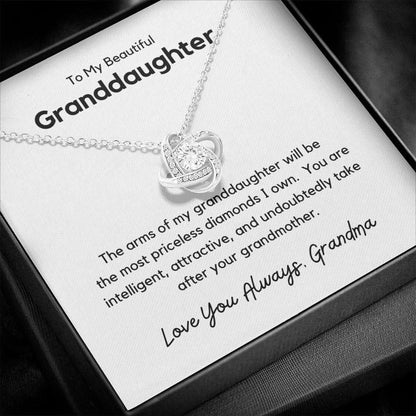 To My Beautiful Granddaughter - the arms of my granddaughter 14K White Gold Finish / Two-Toned Box Jewelry Giftinum