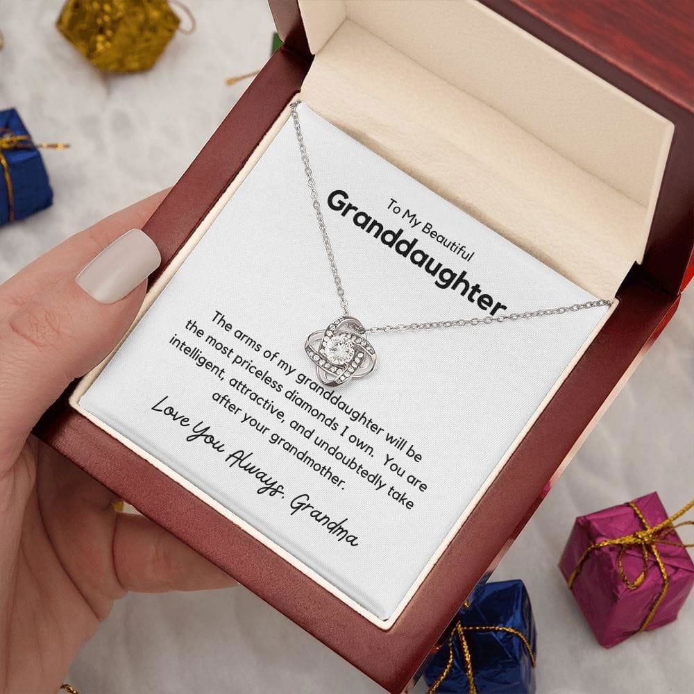 To My Beautiful Granddaughter - the arms of my granddaughter 14K White Gold Finish / Two-Toned Box Jewelry Giftinum