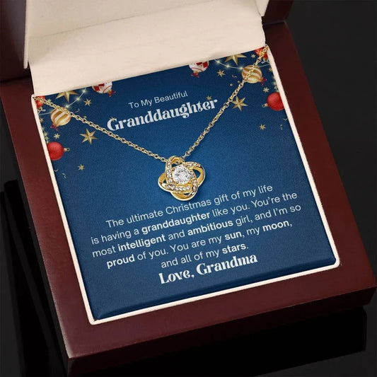 To My Beautiful Granddaughter Love Knot Necklace - The ultimate christmas gift - Giftinum