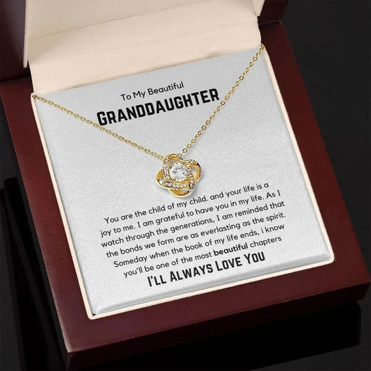 To My Beautiful Granddaughter Love Knot Necklace - You are the child of my child - Giftinum