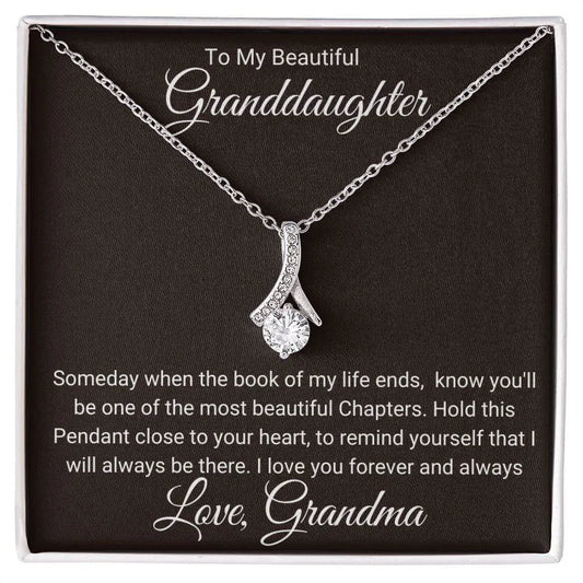 To My Beautiful Granddaughter from Grandma Alluring Beauty Necklace - Someday when the book - Giftinum