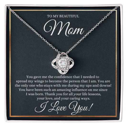 To My Beautiful Mom Necklace - You Gave Me The Confidense - Giftinum