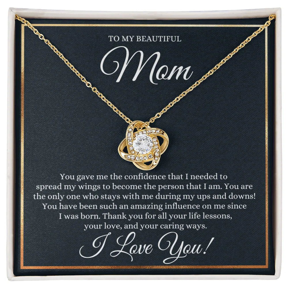 To My Beautiful Mom Necklace - You Gave Me The Confidense - Giftinum