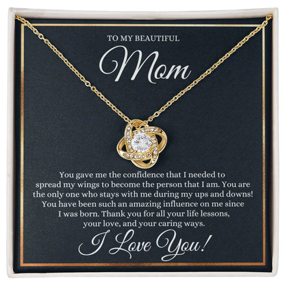 To My Beautiful Mom Necklace - You Gave Me The Confidense - Giftinum