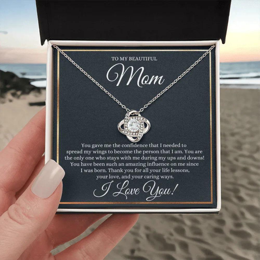 To My Beautiful Mom Necklace - You Gave Me The Confidense - Giftinum