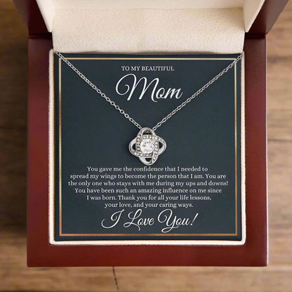 To My Beautiful Mom Necklace - You Gave Me The Confidense - Giftinum