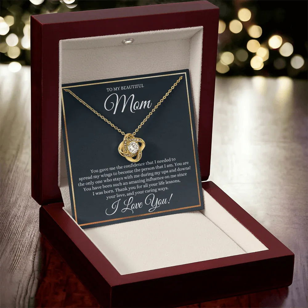 To My Beautiful Mom Necklace - You Gave Me The Confidense - Giftinum