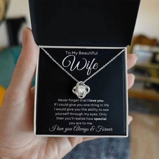 To My Beautiful Wife Necklace - Never Forget - Giftinum
